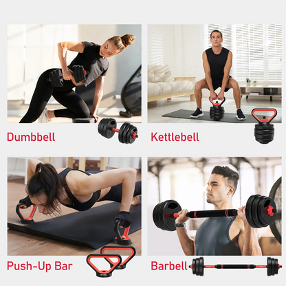 3-in-1 Dumbbell Barbell Set 20kg Weights Dumbbell Bars Adjustable Dumbbells Dumbbell Set for Strength Training Fitness Home Gym