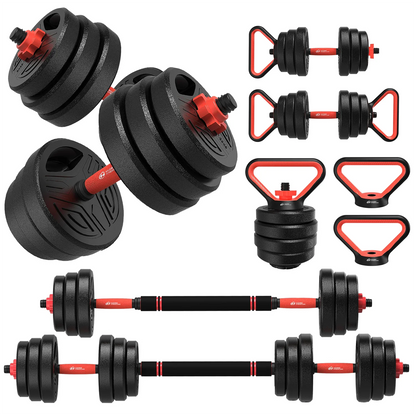 3-in-1 Dumbbell Barbell Set 20kg Weights Dumbbell Bars Adjustable Dumbbells Dumbbell Set for Strength Training Fitness Home Gym