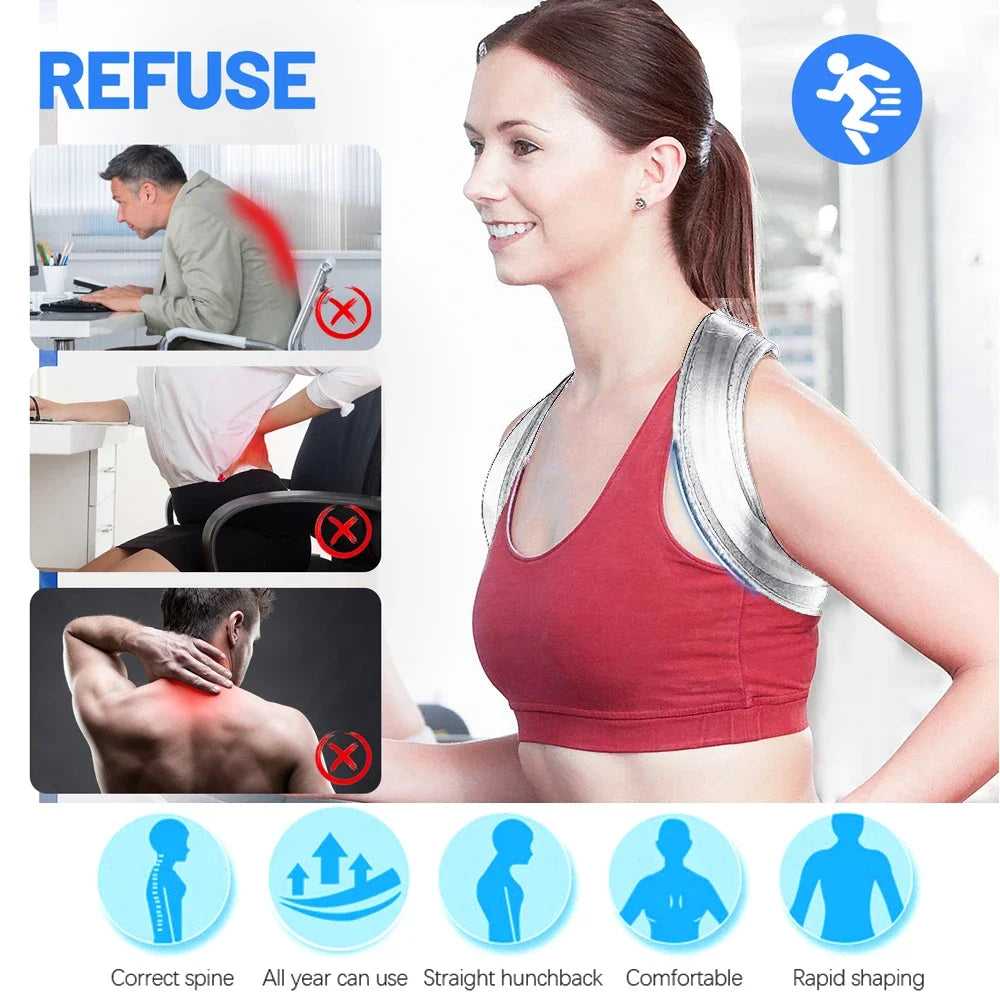 Adjustable Back Posture Corrector Neck Braces Training Equipment Home Office Men Women Postura Shoulder Support Correction Belt