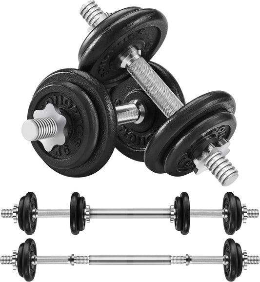 SONGMICS Dumbbell Set Short dumbbells Set 2 Adjustable Weight 20/30 kg