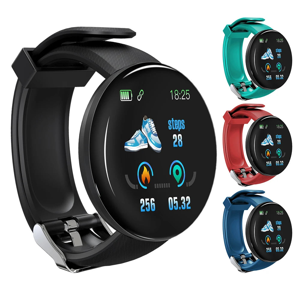 D18S Smart Watch Round Blood Pressure Heart Rate Monitor Men Fitness Tracker SmartWatch Android IOS Women Sport Electron Clock