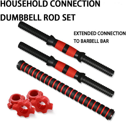 Dumbbell Bar with Barbell Buckle Barbell Bar Threaded Dumbbell Handles Powerlifting Fitness Equipment for Home Gym Accessories